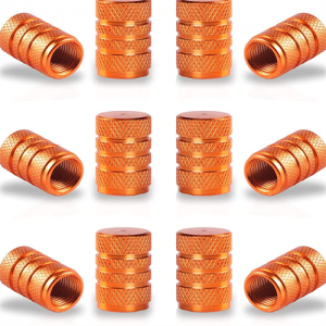 12PCS Tire Valve Stem Caps, Car Exterior Accessories, Aluminum Alloy Valve Cover General Purpose Cars, Trucks, Motorcycles and Bicycles (Orange)