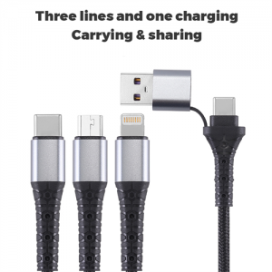 3 in 1 Charging Cable Multi USB Cable Fast Charging Cord with Type-C, Micro USB