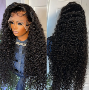 Brazilian Long Water Wave Lace Front Wig Black /Brown /Blonde /Red Hd Lace Wigs For Women 34 Inch Deep Wave Lace Frontal Synthetic Wig