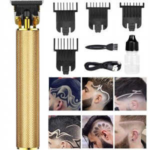 candyfouse Hair Clippers for Men,Cordless Rechargeable Hair Trimmer Metal Body Cutting Grooming Kit Beard Shaver Barbershop Professional (Gold)