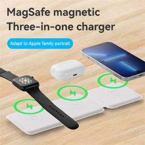 Magnetic Foldable 3 in 1 Charging Station,Travel Charger for Multple Devices