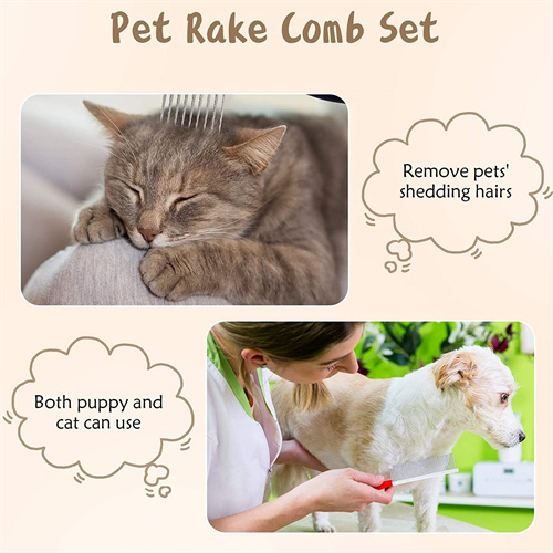 4 Pieces Pet Comb Dog Dematting Comb Poodle Brushes for Grooming Pet Cat Dematting Comb Cleaning Slicker Brush Pet Steel Comb Pet Grooming Tool Dematting Comb for Removing Hair Knots Dogs Pets