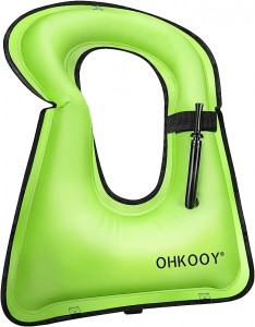 Inflatable Snorkel Vest for Adults, Travel Size Snorkeling Buoyancy Adjustment Gear Swimming Vest Jacket for Snorkel & Water Sport