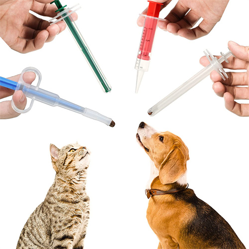 4 Pieces Cat Pill Shooter Dog Pill Gun Pill Dispenser Pet Medicine Syringe Puppy Tablet Feeder for Small Animals (Blue, Green and red, White)