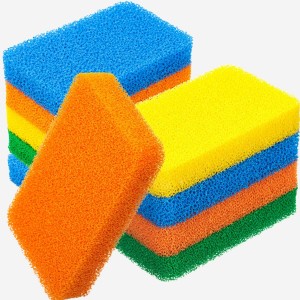 10 Pieces Silicone Scrubber Sponge Silicone Dish Sponge Reusable Kitchen Scrubbing Cleaning Sponge Soft Dish Scrubber for Dishes