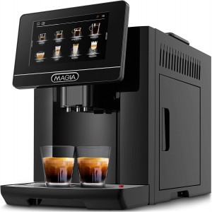 Zulay Magia Super Automatic Coffee Espresso Machine – Durable Automatic Espresso Machine With Grinder – Espresso Coffee Maker With Easy To Use 7” Touch Screen, 20 Coffee Recipes, 10 Use...